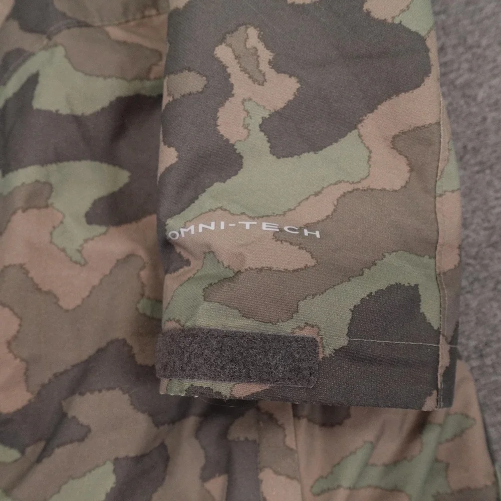 Columbia Jacket Mens Large Green Camo Omni-Tech Interchange 3-in-1 Hooded Ski